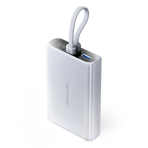 Vention 10000mAh Power Bank (USB-C + Lightning + USB-A) 22.5W LED Display Type - Zapcart Technology Qatar