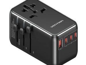 Vention 120W 3C1A GaN Universal Travel Adapter (Black) - Zapcart Technology Qatar
