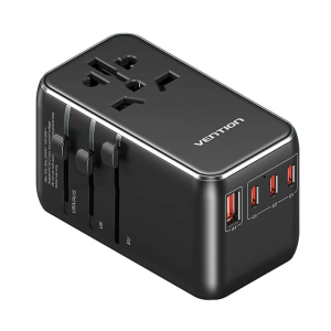 Vention 120W 3C1A GaN Universal Travel Adapter (Black) - Zapcart Technology Qatar
