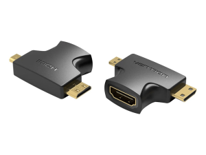 Vention 2 in 1 Mini HDMI and Micro HDMI Male to HDMI Female Adapter Black - Zapcart Technology Qatar