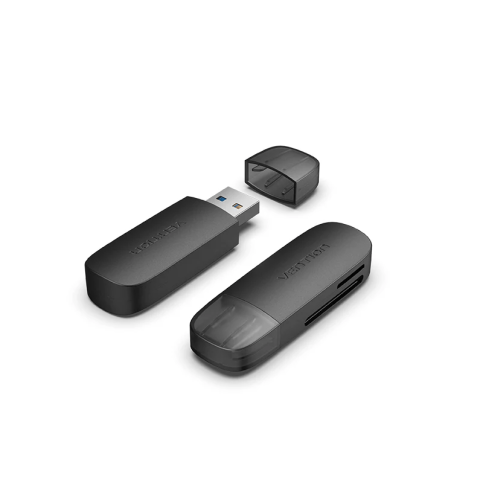Vention 2-in-1 USB 3.0 A Card Reader(SD+TF) Black Dual Drive Letter - Zapcart Technology Qatar