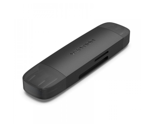 VENTION 2-in-1 USB 3.0 C Card Reader(SD+TF) Black Dual Drive Letter - Zapcart Technology Qatar
