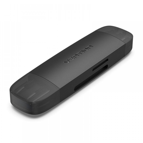 VENTION 2-in-1 USB 3.0 C Card Reader(SD+TF) Black Dual Drive Letter - Zapcart Technology Qatar