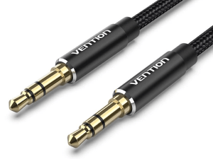 Vention Cotton Braided 3.5mm Male to Male Audio Cable Black Aluminum Alloy Type - Zapcart Technology Qatar
