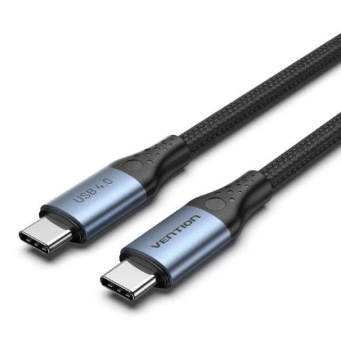 VENTION Cotton Braided USB 4.0 C Male to C Male 5A Cable 1M Gray Aluminum Alloy Type - Zapcart Technology Qatar