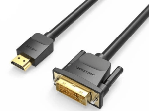 Vention Flat HDMI to VGA Converter with Female Micro USB and Audio Port 0.15M Black - Zapcart Technology Qatar