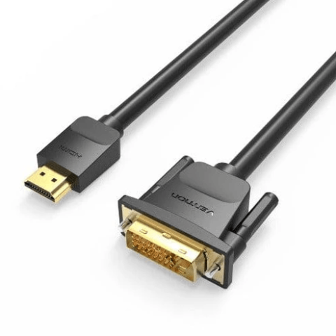 Vention Flat HDMI to VGA Converter with Female Micro USB and Audio Port 0.15M Black - Zapcart Technology Qatar