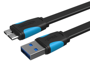 VENTION Flat USB3.0 A Male to Micro B Male Cable Black - Zapcart Technology Qatar