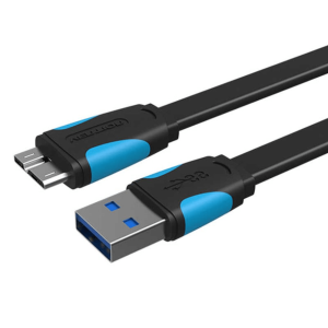 VENTION Flat USB3.0 A Male to Micro B Male Cable Black - Zapcart Technology Qatar