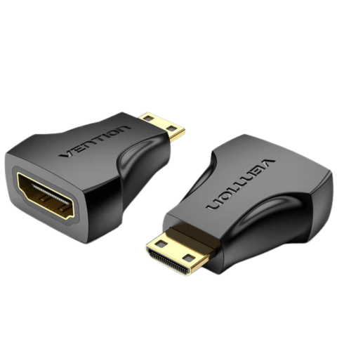 Vention Mini HDMI Male to HDMI Female Adapter Black - Zapcart Technology Qatar