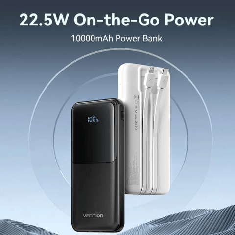 Vention Powerbank 10000mAh with Build-in Lightning and Type C - Zapcart Technology Qatar