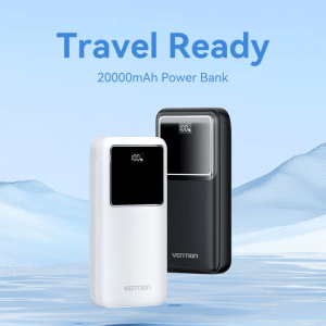 Vention Powerbank 20000mAh Fast Charge (22.5W Black Micro-USB + USB-C + USB-A + USB-A LED Display Type) - Zapcart Technology Qatar