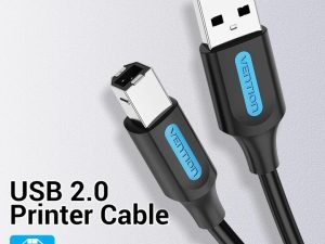 Vention USB 2.0 A Male to B Male Cable Black PVC Type - Zapcart Technology Qatar