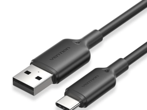 Vention USB 2.0 Type-A Male to C Male 3A Cable 2M Black PVC Type - Zapcart Technology Qatar