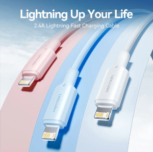 VENTION USB 2.0 Type-A Male to Lightning Male 2.4A Cable PVC Type - Zapcart Technology Qatar