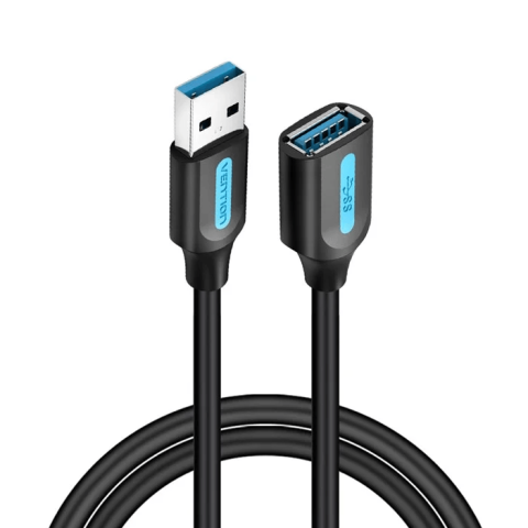 VENTION USB 3.0 A Male to A Female Extension Cable Black PVC Type - Zapcart Technology Qatar