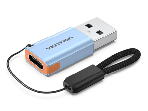 Vention USB 3.1 Type-A Male to USB-C Female Adapter with Lanyard Gray Aluminum Alloy Type - Zapcart Technology Qatar