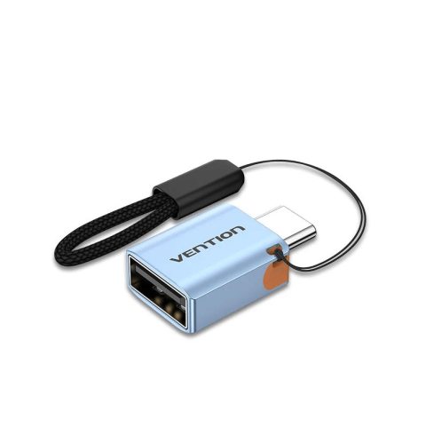 Vention USB 3.1 Type-C Male to USB Female OTG Adapter with Lanyard Gray Aluminum Alloy Type - Zapcart Technology Qatar