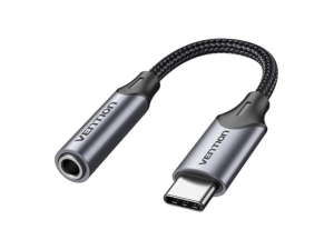 VENTION USB-C Male to 3.5MM Earphone Jack With DAC Adapter Gray Aluminum Alloy Type - Zapcart Technology Qatar
