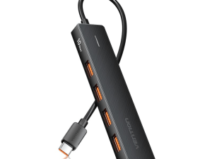 Vention USB-C to USB 3.2 Gen 2 Type-A x 4/USB-C 10G Hub 0.15M Black - Zapcart Technology Qatar