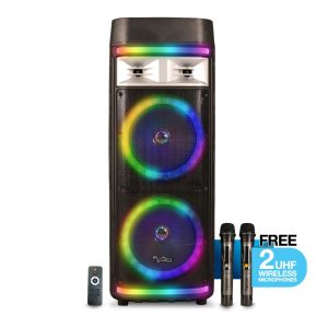 Vinnfier Tango 300 WMU 2021 TWS Portable Trolley Speaker With 2 UHF Wirelss Mic Bluetooth Super Bass Karaoke - Zapcart Technology Qatar