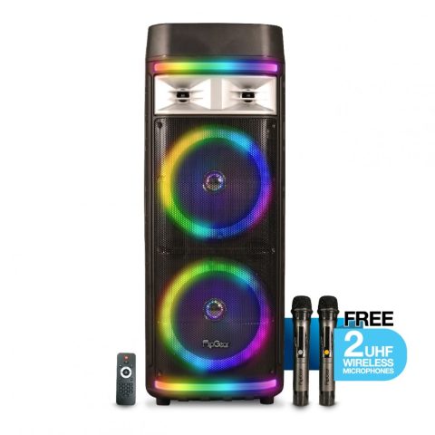 Vinnfier Tango 300 WMU 2021 TWS Portable Trolley Speaker With 2 UHF Wirelss Mic Bluetooth Super Bass Karaoke - Zapcart Technology Qatar