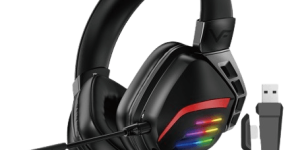 Vinnfier VF Toros 9 Wireless Gaming Headphone 7.1 Surround Sound, RGB Lights, Detachable Mic, USB Dongle, Bluetooth 5.3 - Zapcart Technology Qatar