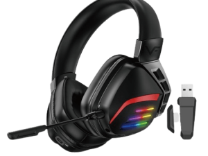 Vinnfier VF Toros 9 Wireless Gaming Headphone 7.1 Surround Sound, RGB Lights, Detachable Mic, USB Dongle, Bluetooth 5.3 - Zapcart Technology Qatar
